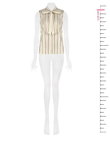 Gestreepte blouse van katoenmix met strik Rinascimento