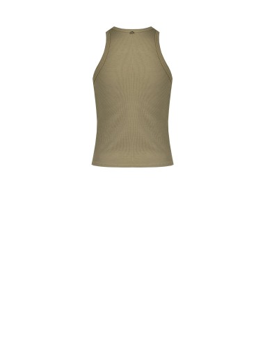 Top ajusté en mélange de coton côtelé avec strass Rinascimento