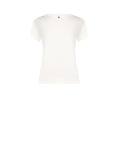 Regular T-shirt van katoen met meisjesprint en strass-steentjes Rinascimento