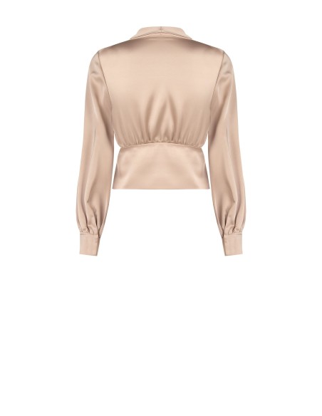 Blouse cintrée en satin avec décolleté en V croisé Rinascimento