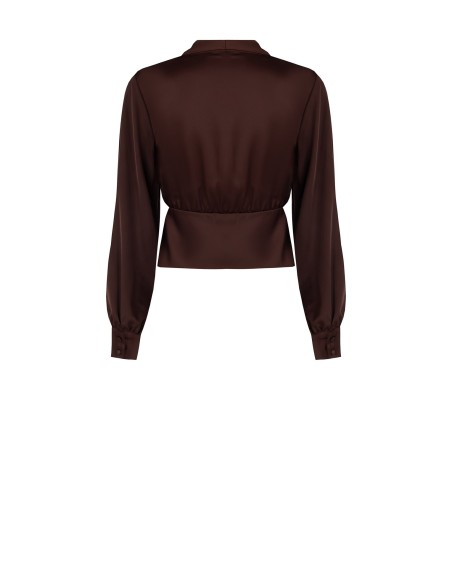 Blouse cintrée en satin avec décolleté en V croisé Rinascimento