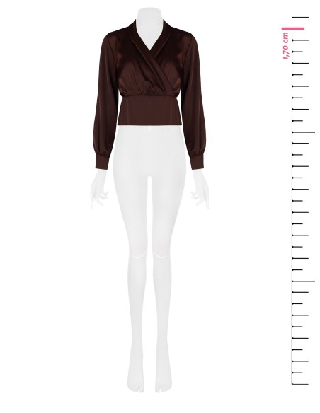 Blouse cintrée en satin avec décolleté en V croisé Rinascimento