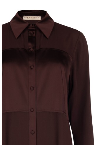 Blouse fluide en georgette avec empiècements en satin Rinascimento