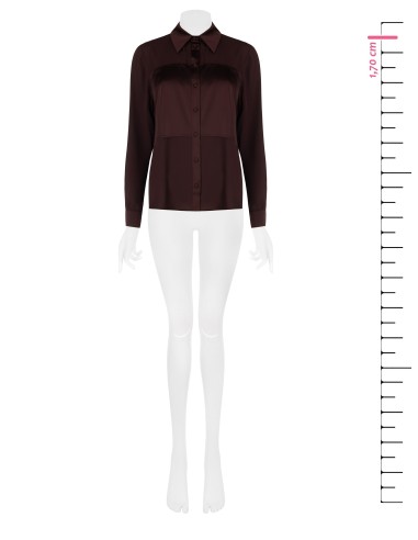Blouse fluide en georgette avec empiècements en satin Rinascimento