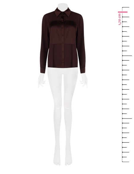 Blouse fluide en georgette avec empiècements en satin Rinascimento
