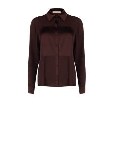 Blouse fluide en georgette avec empiècements en satin Rinascimento