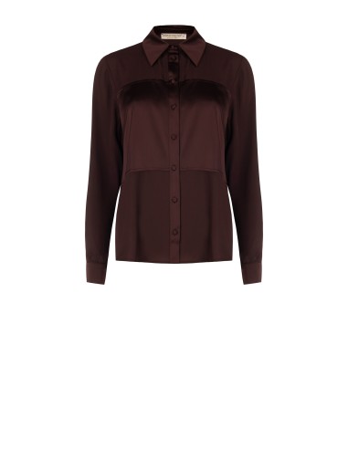 Blouse fluide en georgette avec empiècements en satin Rinascimento