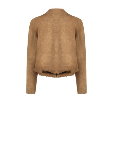 Blouson bomber en similicuir velours dégradé avec maxi-poches Rinascimento