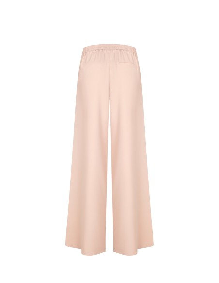 Pantalon palazzo en tissu fluide avec plis et élastique au dos Rinascimento