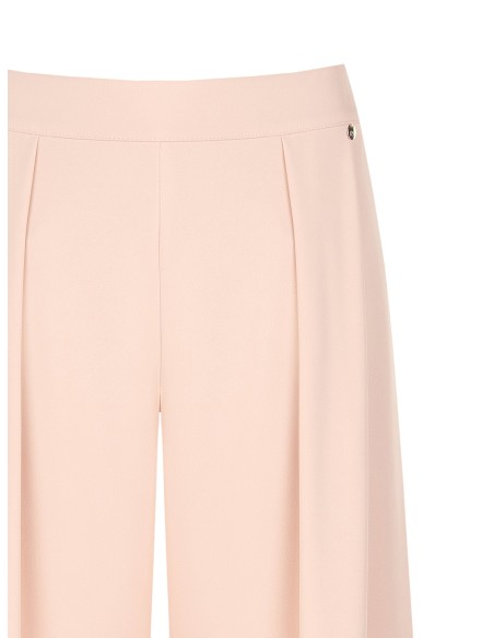 Pantalon palazzo en tissu fluide avec plis et élastique au dos Rinascimento