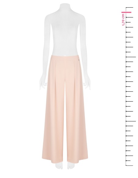 Pantalon palazzo en tissu fluide avec plis et élastique au dos Rinascimento
