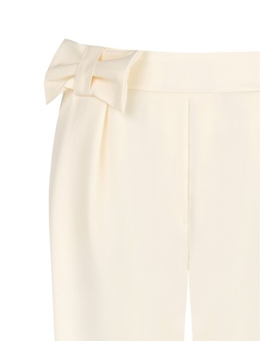 Pantalon cigarette en mélange de viscose avec nœud à la taille et élastique au dos Rinascimento