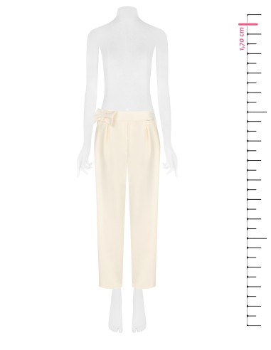 Pantalon cigarette en mélange de viscose avec nœud à la taille et élastique au dos Rinascimento