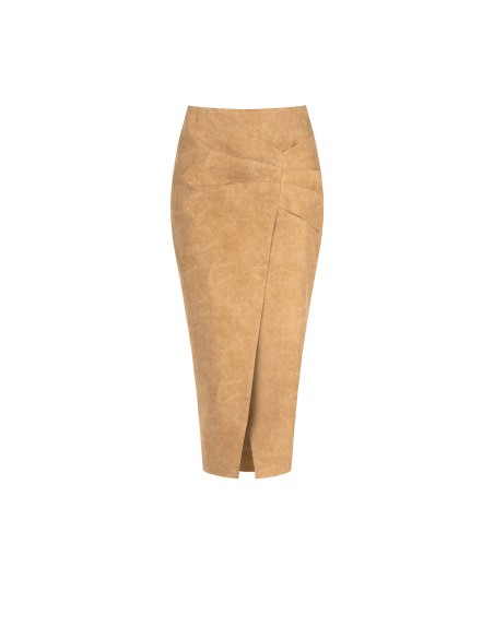 Rinascimento Shaded Suede Simil Suede Cross Skirt