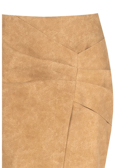 Rinascimento Shaded Suede Simil Suede Cross Skirt