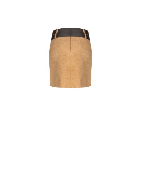 Minijupe en faux daim ombré avec ceinture en cuir double Similo assortie Rinascimento