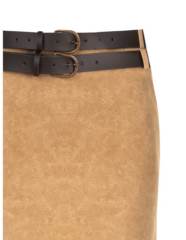 Minijupe en faux daim ombré avec ceinture en cuir double Similo assortie Rinascimento
