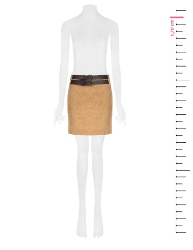 Minijupe en faux daim ombré avec ceinture en cuir double Similo assortie Rinascimento