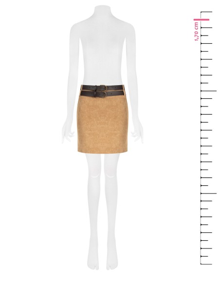 Minijupe en faux daim ombré avec ceinture en cuir double Similo assortie Rinascimento