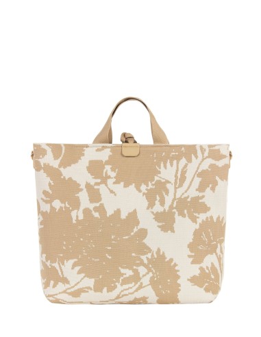 Flower Canvas Maxi Shopper With Adjustable And Removable Strap Rinascimento