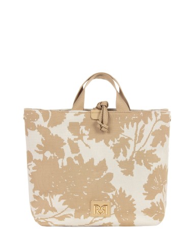 Flower Canvas Maxi Shopper With Adjustable And Removable Strap Rinascimento