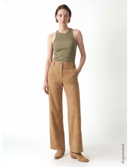 Pantalon palazzo en similicamoscio dégradé avec élastique au dos Rinascimento