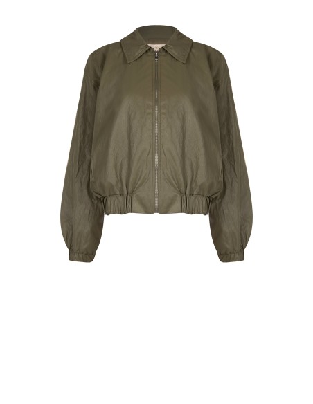 Blouson bomber en similicuir à effet légèrement froissé Rinascimento