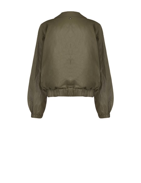 Blouson bomber en similicuir à effet légèrement froissé Rinascimento