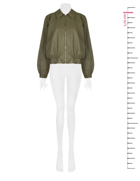 Blouson bomber en similicuir à effet légèrement froissé Rinascimento
