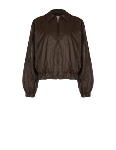 Blouson bomber en similicuir à effet légèrement froissé Rinascimento