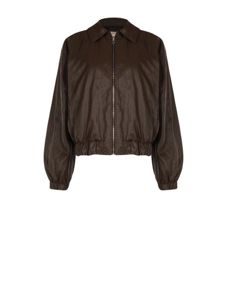 Blouson bomber en similicuir à effet légèrement froissé Rinascimento