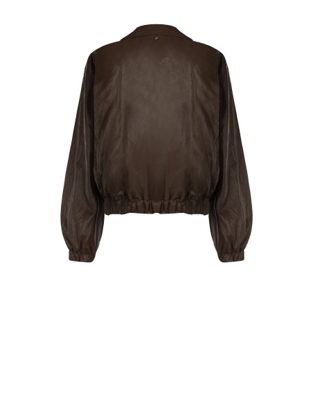 Blouson bomber en similicuir à effet légèrement froissé Rinascimento