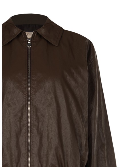 Blouson bomber en similicuir à effet légèrement froissé Rinascimento