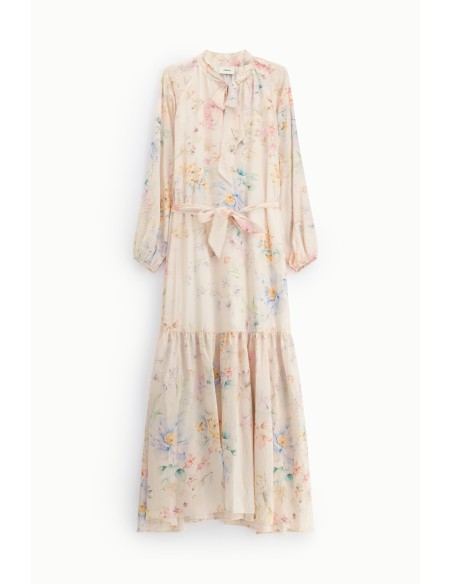 Robe longue à imprimé floral avec ceinture Dixie