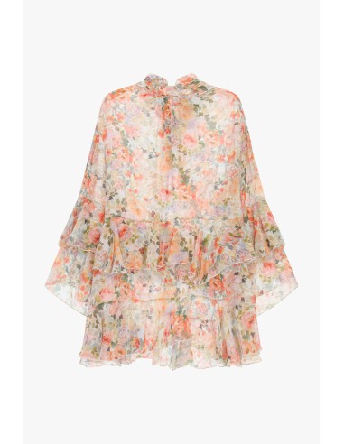 Korte jurk met ruches en bloemenprint Dixie