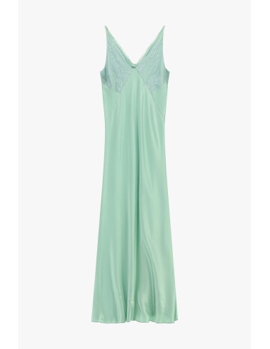 Robe longue Dixie avec empiècements en dentelle et fines bretelles