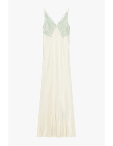 Robe longue Dixie avec empiècements en dentelle et fines bretelles