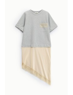 Robe midi à manches courtes et bas asymétrique Dixie 2