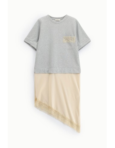 Robe midi à manches courtes et bas asymétrique Dixie