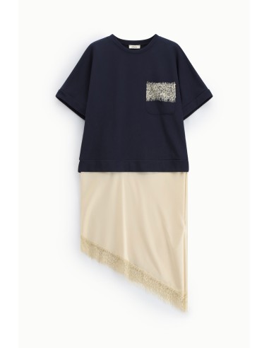 Robe midi à manches courtes et bas asymétrique Dixie