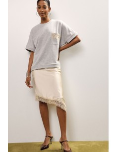 Robe midi à manches courtes et bas asymétrique Dixie