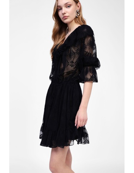 Robe courte à col en V Dixie