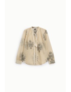Chemisier Dixie avec broderies florales et manches longues