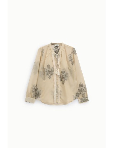 Chemisier Dixie avec broderies florales et manches longues