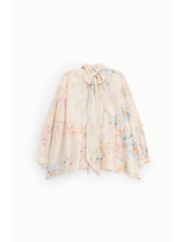 Blouse ample à col lavallière et imprimé floral Dixie