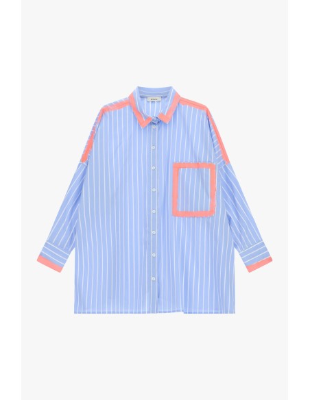 Chemise oversize rayée avec poche carrée Dixie