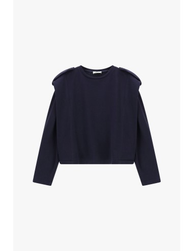 Korte sweater met ronde hals en gestructureerde schouders Dixie