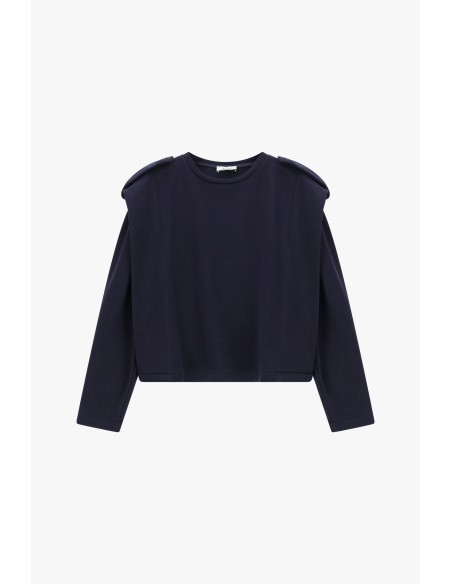 Korte sweater met ronde hals en gestructureerde schouders Dixie