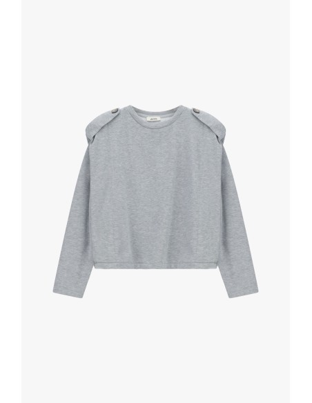 Korte sweater met ronde hals en gestructureerde schouders Dixie