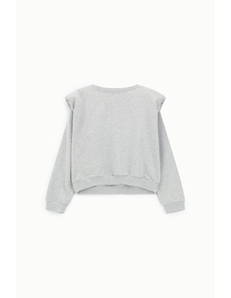 Sweatshirt Col ras du cou Épaules structurées Ourlet élastiqué Dixie